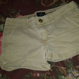 Amer. Eagle Tan Midi Stretch Shorts